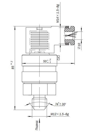 Рис.1. Габаритный чертеж реле МРД-25