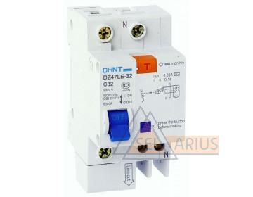 Дифференциальные автоматические выключатели DZ47LE-32 1PN C10 100mA фото 1